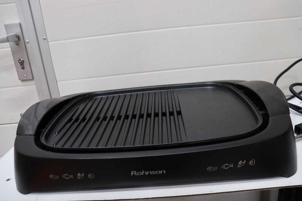 Скара Rohnson - R-2505, 2000W, незалепващо, плоска/оребрена, черна