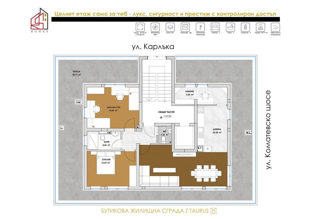 ПЕНТХАУС в града Z TAURUS до новия Ритейл Парк - ул. Карлъка 18