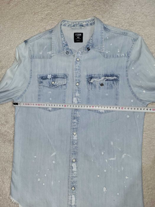 Camasa jeans barbateasca/ unisex, mar S, model Slimfit, marca Fishbone