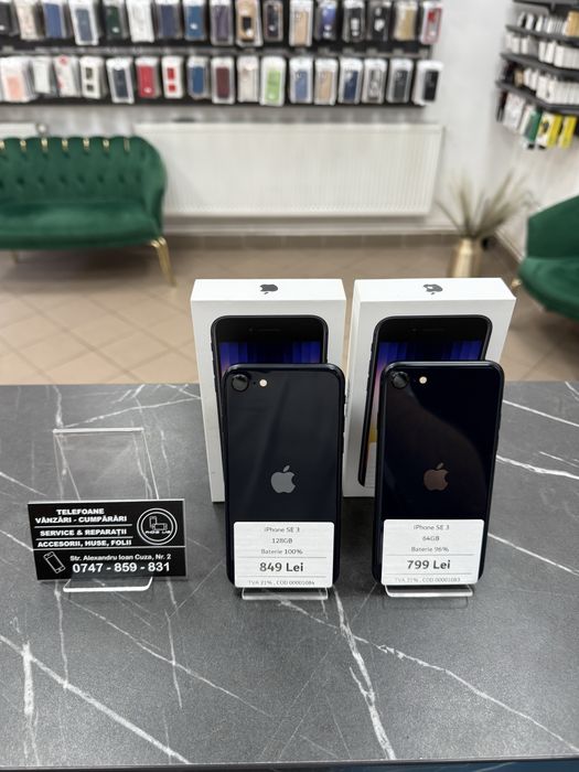 iPhone SE 3 | 64Gb si 128Gb | Ca NOI | 2 Ani Garantie | phonelab.ro