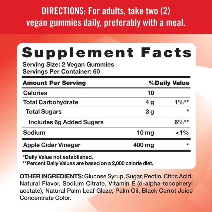 Яблочный Уксус.Apple Cider Vinegar 400 мг,халол.120 веган  конфет