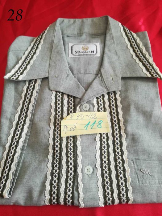 Мъжка риза с шевици за народна носия - къс ръкав