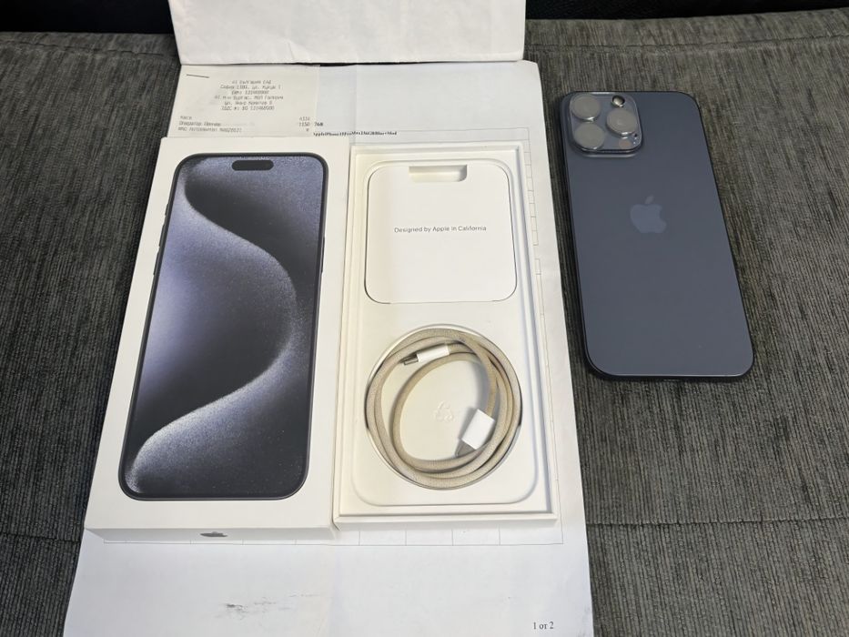 КАТО НОВ 256GB iPhone 15 Pro Max A1 Гаранция 2025 Blue | Син