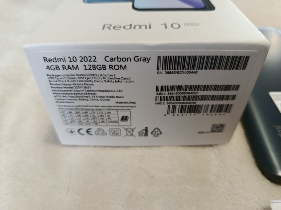 Xiaomi Redmi 10. 2022 128GB ROM,4+2GB RAM