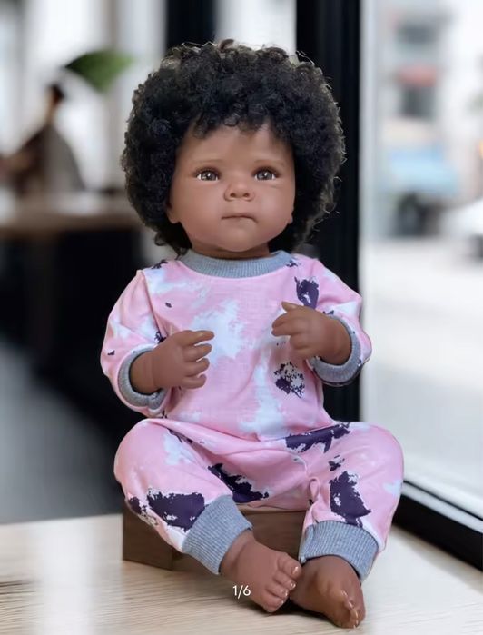 Реборн Кукла-Бебе с тъмна кожа (мулатче) 45 см от Силикон