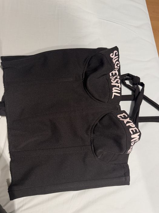 Бюстие с цип в черен цвят Nicole C. Размер L, но отговаря на М