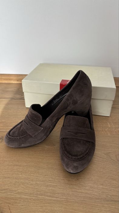 Велурени обувки HOGL EU39 цвят антрацит