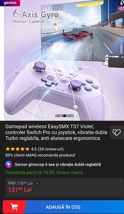 Manetă Gamepad Wireless Controller Easy SMX T37