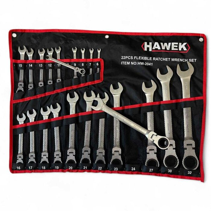 Комплект Звездогаечни Трещотни Ключове с Чупещо Рамо 6-32 мм 22 части