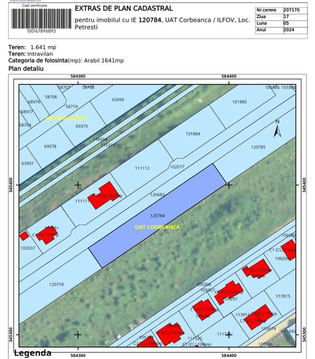 Lot teren 500mp de vanzare intravilan in Petresti Corbeanca