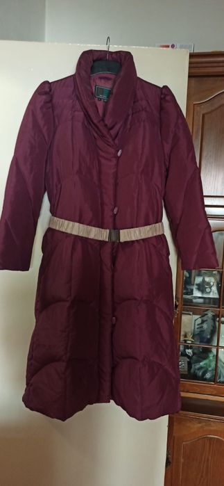 Oferta Geaca iarnă de fâș, sub genunchi, M, L, visiniu