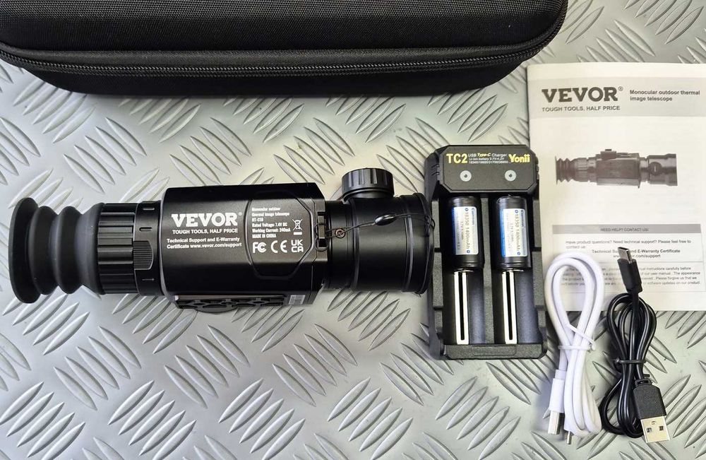 Термо монокъл VEVOR HT-C18, <40 mK, OLED дисплей  За нощно наблюдение, лов, инспекции и технически проверки