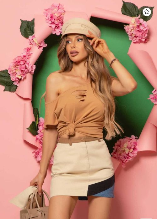 Алеса тениска -Fierce Fashion T-Shirt От Памук - Mocha