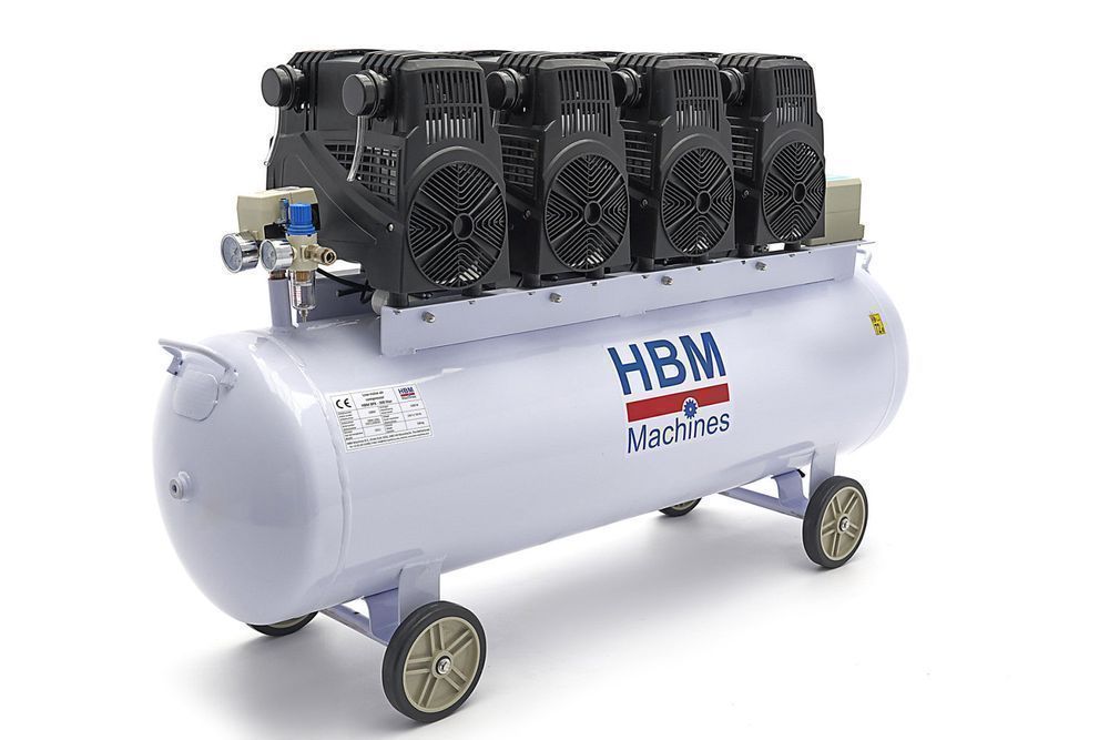 Compresor silentios cu zgomot redus fara ulei 200l 8cp hbm machines ol