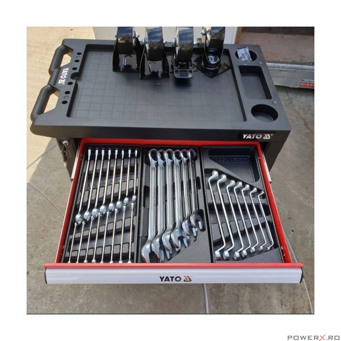 Dulap scule complet echipat 177 piese, chei tubulare, fixe, clicheti,