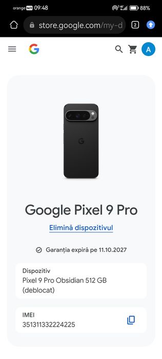 Google Pixel 9 Pro, 512gb, nou, dual sim,garantie, schimb cu s25