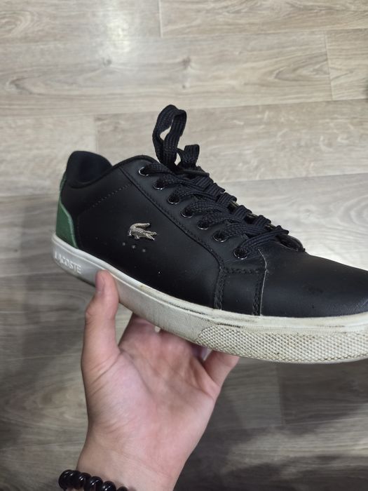 Кеды Lacoste черно зеленого цвета