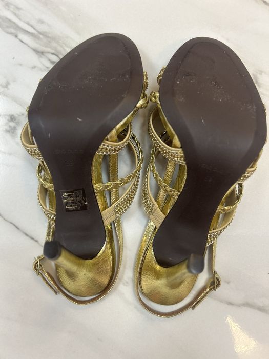 Sandale din piele, aurii, 39