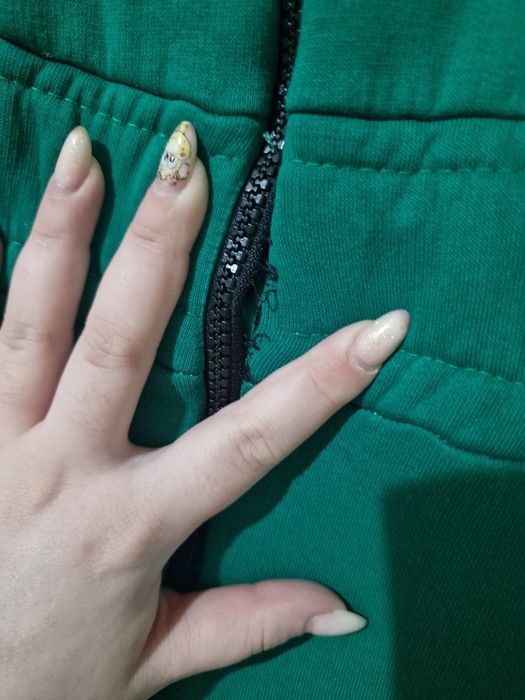 Тъмно зелен дебел зимен  гащиризон