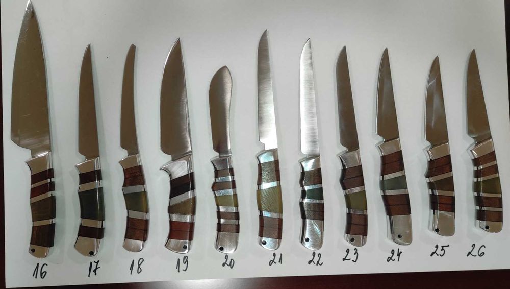 Ловни, кухненски, туристически ножове, нож с кания, ръчна изработка.