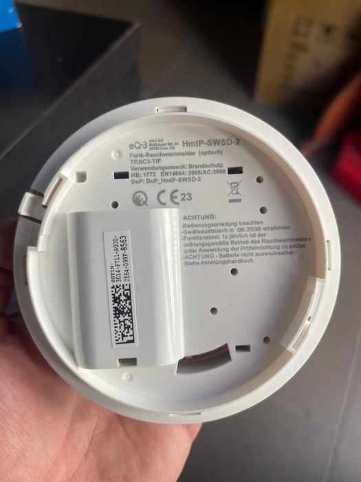 Detector de fum Homematic IP cu etichetă Q