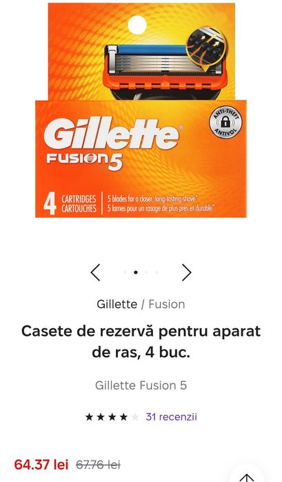 Rezerve Gillette fusion 5 ,set 4buc.nou 45ron ...mai am 8buc