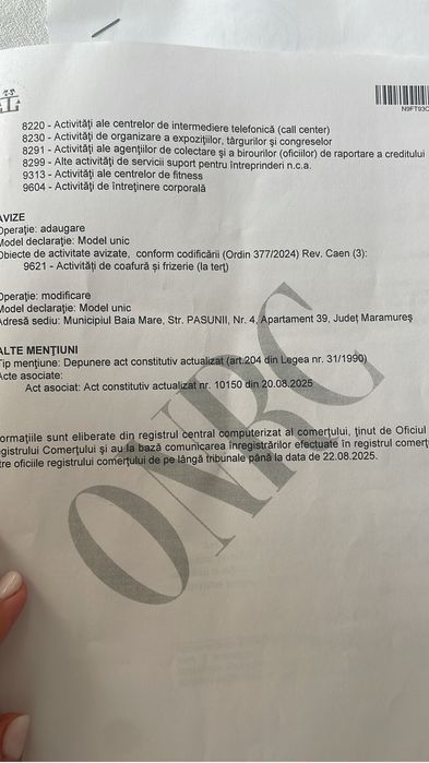 Vând SRL  de 35 ani vechime , datorii zero