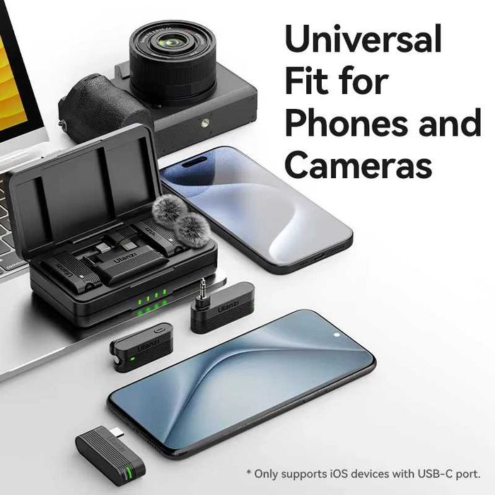 Ulanzi A100 – Безжичен лавалиерен микрофон за смартфон и камера