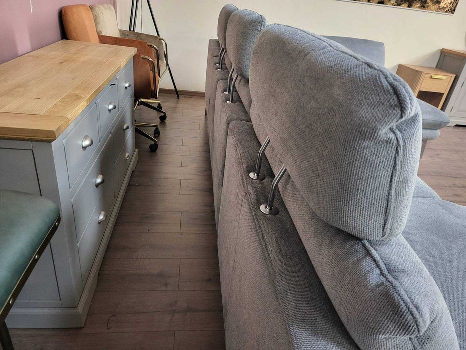 Сив П-образен ъглов диван от плат Dieter Knoll Arzona