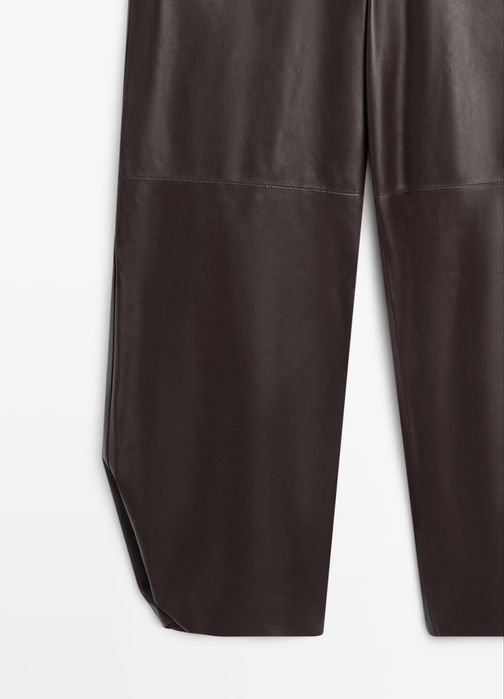 Pantaloni din piele Massimo Dutti