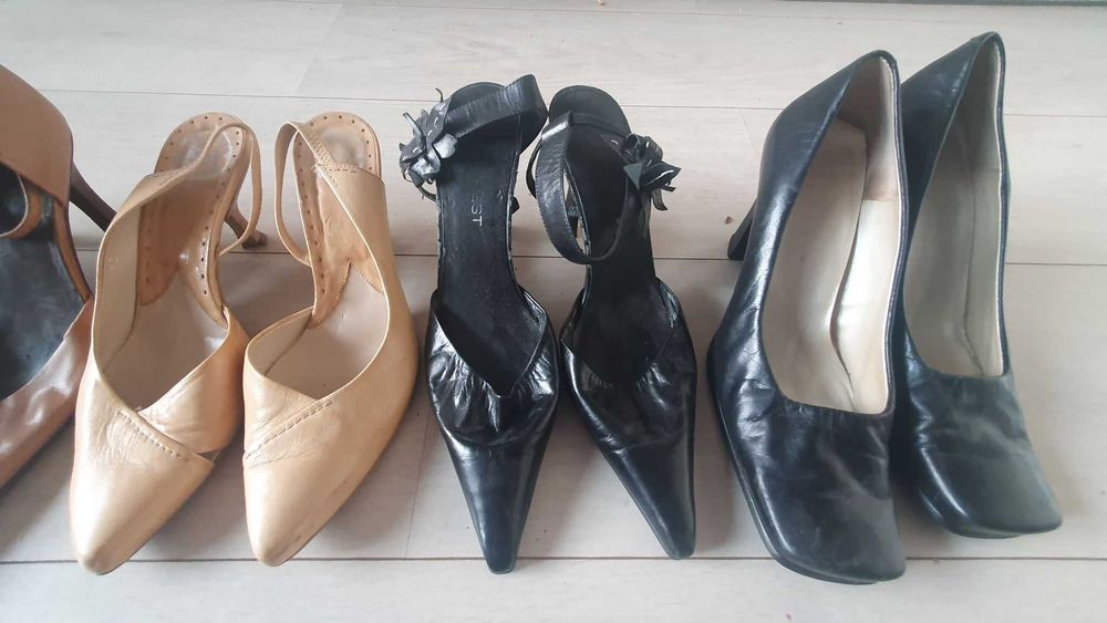 5 perechi de pantofi din piele, dama, marimile 37-38, folositi