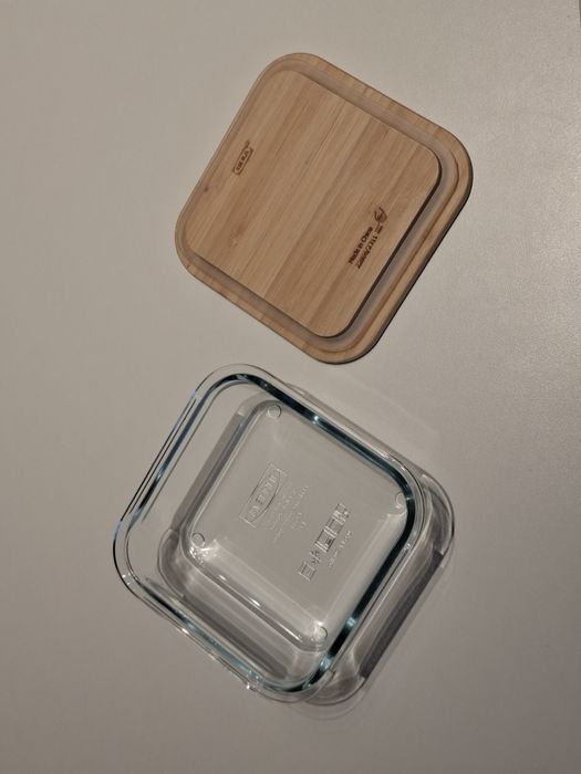 IKEA 365+ caserola din sticla cu capac de bambus (noi, fara eticheta)