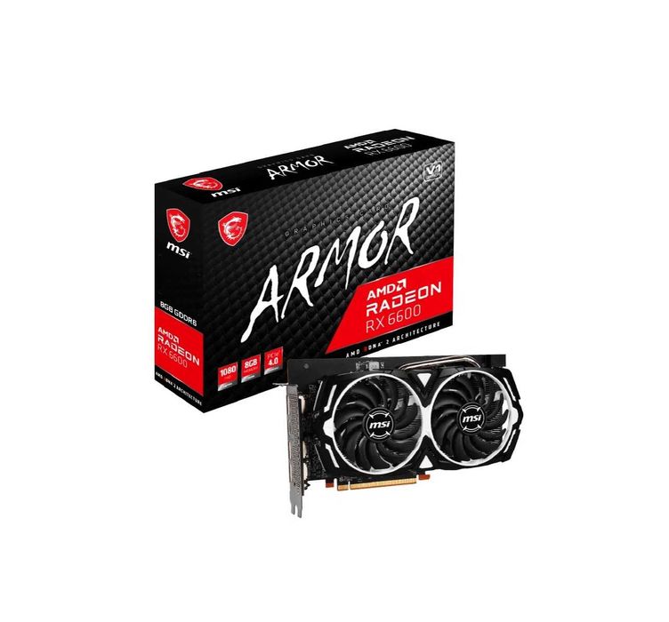 | RADEON MSI RX 6600 ARMOR 8G 128 bit 8GB GDDR6 OverClock Edition  Box
