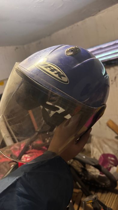 Шлем синий, для мопеда, электро скутера