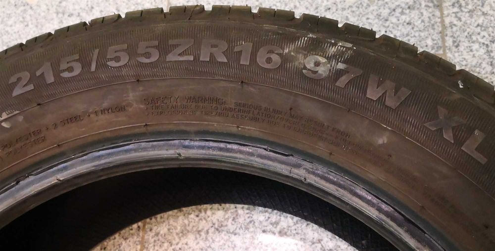 Четири броя единични летни гуми 205/60 R16 215/60 R16 215/55 R16