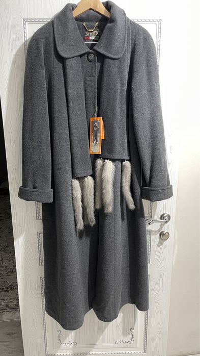 Женское серое пальто 52-54 размер