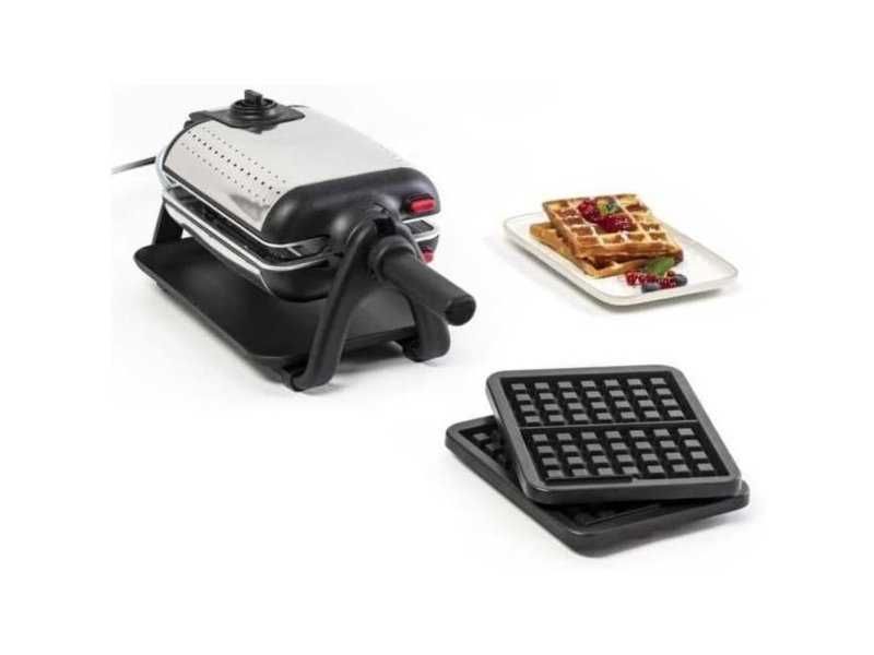 Гофретник Tefal WM756D, 1200W, Инокс/Черен
