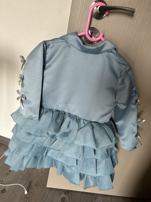 Рокля за момиче савойско синьо