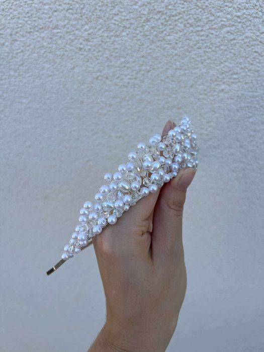 Coroniță mireasă handmade – elegantă, purtată o singură dată
