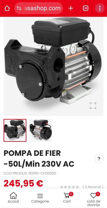 Pompe De Transfert Diesel Spacer IRON-50 :: 50 L / Min 230 VAC