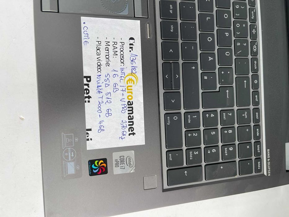 Laptop HP ZBook Fury 15 G7 i7-10th Gen -A-