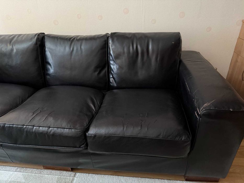 холна гарнитура кожена мека мебел