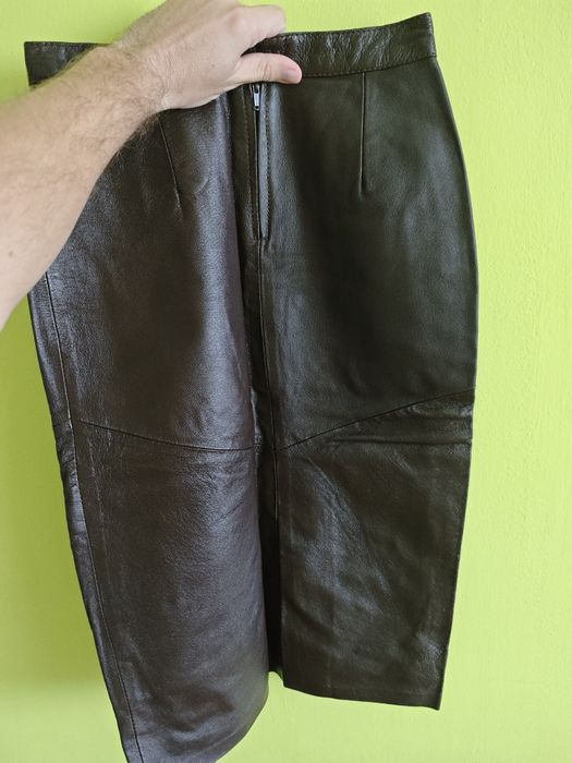 Естествена кожа пола кафява