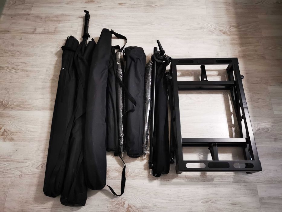 Kit sustinere fundal + lumini, ideal cabina foto sau sedinte foto