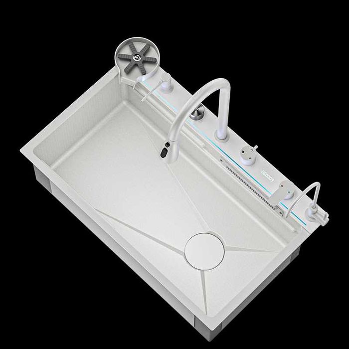 Бяла кухненска мивка с опция за пълно персонализиране