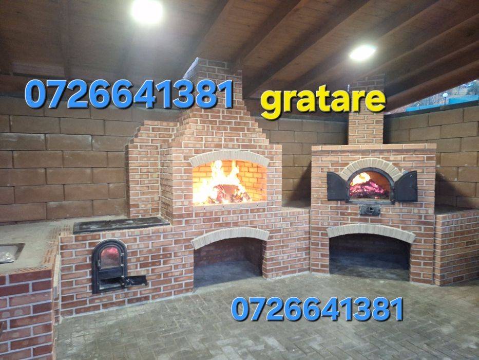 Gratar rustic de cărămidă plita țărănească cuptor de pâine afumături m