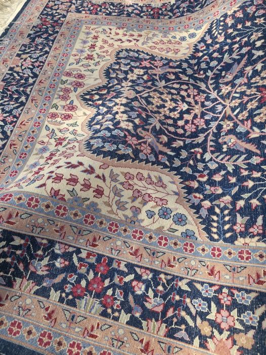 Covor persan stil Kirman țesut manual 197x140 cm – Lână pe bumbac