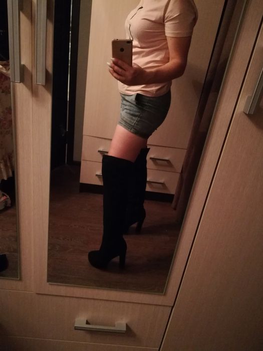 Ботфорды, замшевые