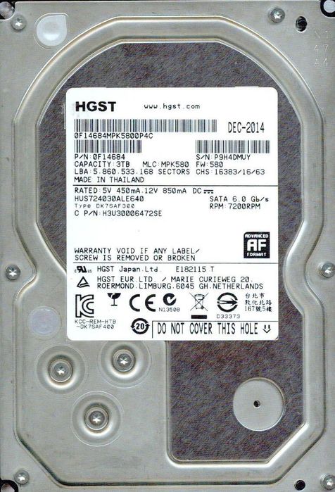 Hard 3tb HGST Ultrastar, Viața 100%