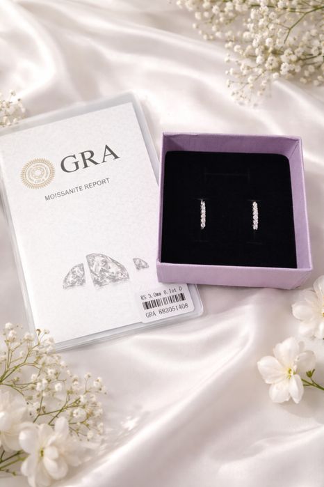 Серьги серебро с муассанитами